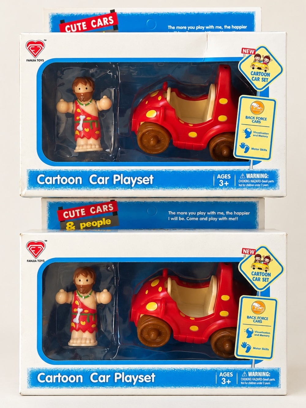 FANBA Toys Red Cartoon Car Playset with Figure